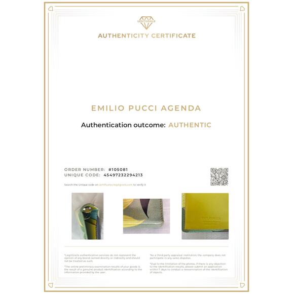 Emilio Pucci Green Floral Leather Agenda/Wallet/Notepad (COA) - Picture 2 of 14